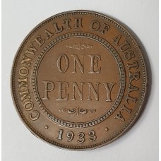 AUSTRALIA 1932/3 . ONE 1 PENNY . OVERDATE . NICE GRADE